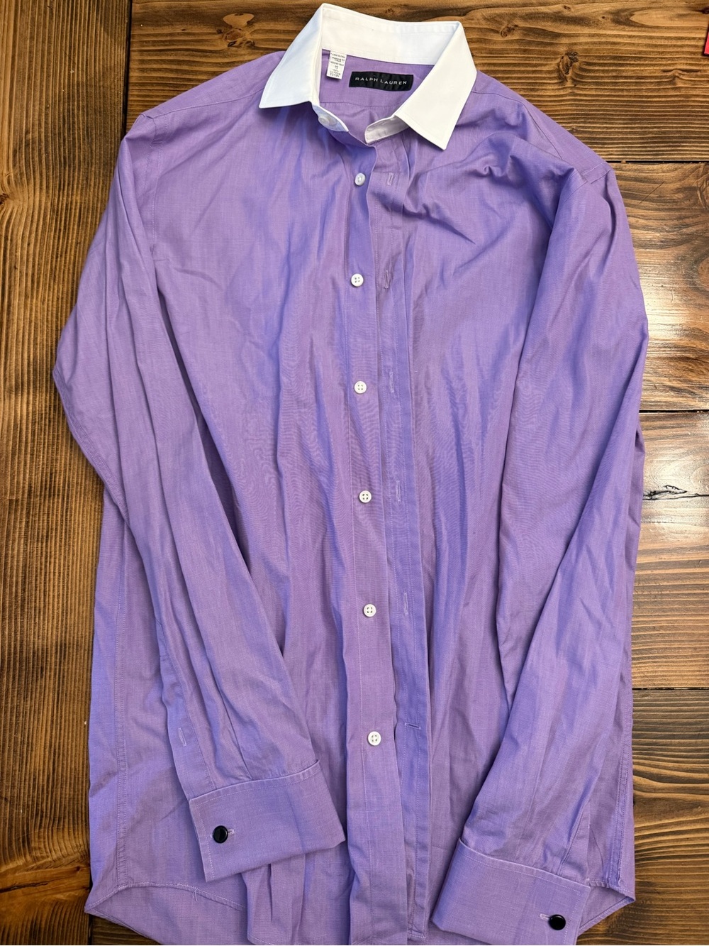 Ralph Lauren Black Label Purple Dress Shirt - Size 15 - Made in Italy